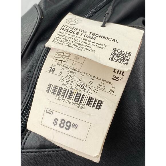 NEW Zara Women's Black Faux Leather Zip Up Over the Knee Platform Boots Size 8.5 - Picture 5 of 7